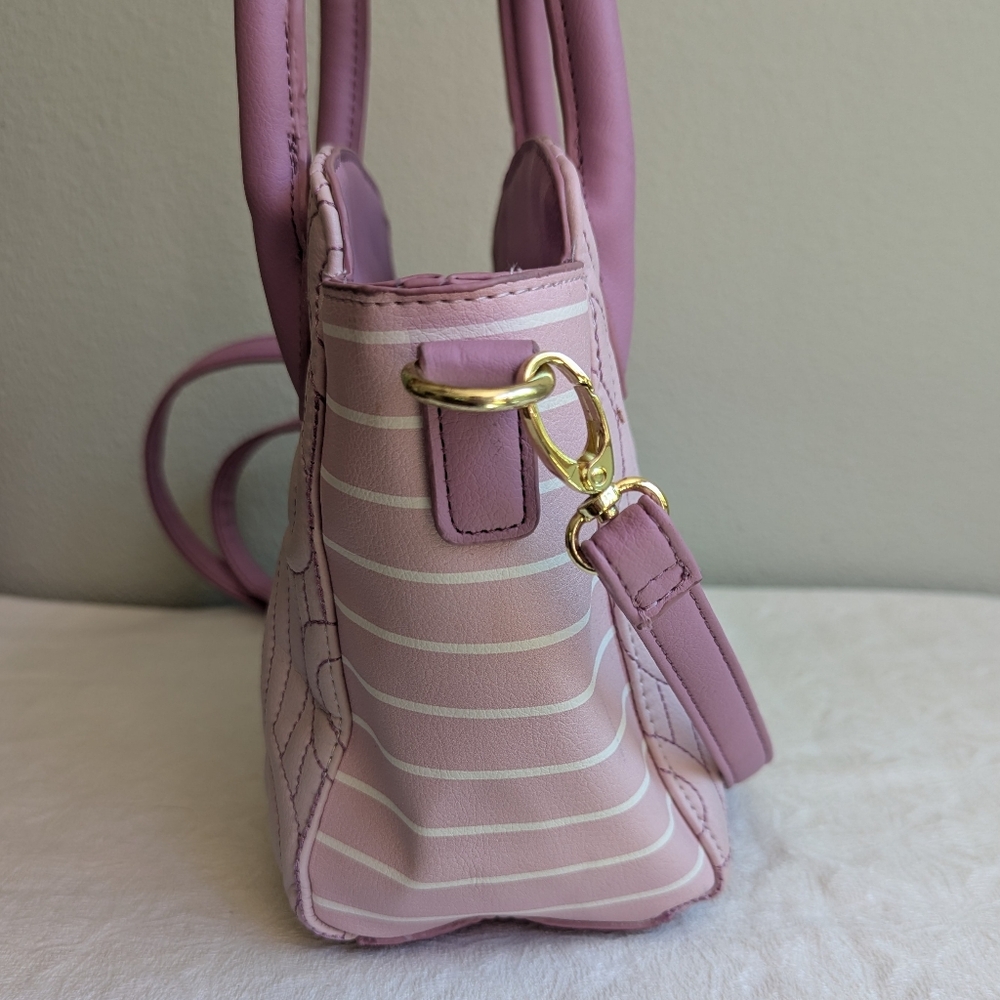 Luv Betsey Johnson Quilted Hearts Pastel Purple Crossbody Handbag Purse - Picture 5 of 15